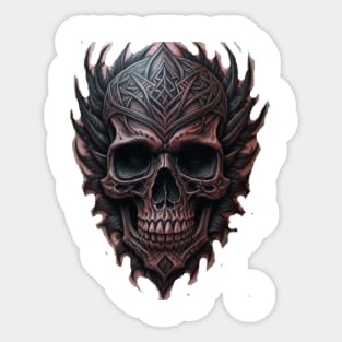 tribal skull #4 Sticker